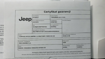 Zdjęcie przedmiotu: Jeep Compass SUV