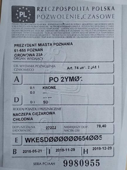 Zdjęcie przedmiotu: KRONE SDR 27 Chłodnia