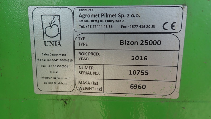 Zdjęcie przedmiotu: Technological trailer Agromet Pilmet Sp. z o.o. 25000 BIZON