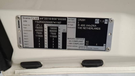 Zdjęcie przedmiotu: SCANIA R460 E6 18.0t Highline