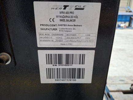 Zdjęcie przedmiotu: Обладнання для шиномонтажних майстерень CASTEX (WERTTEILE) - балансувальний та шиномонтажний верстат