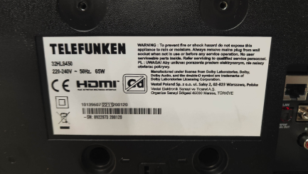 Zdjęcie przedmiotu: TELEFUNKEN 32HL8450 32" LED Android TV, code: 514755