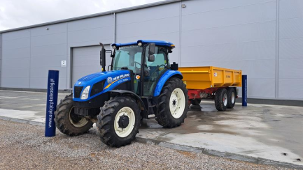 NEW HOLLAND TD5.85 agricultural tractor + Pronar T679/2 trailer
