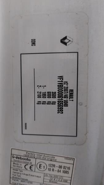 Zdjęcie przedmiotu: RENAULT/CARPOL MASTER FWD dCi E6 3.5t L3H1 Pack ClimS&S+E