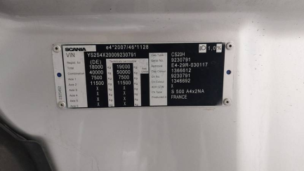 Zdjęcie przedmiotu: SCANIA S500 LA 4x2 NA Highline E6 19.0t