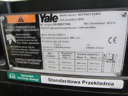 Zdjęcie przedmiotu: YALE GLP16VX E2425 diesel forklift
