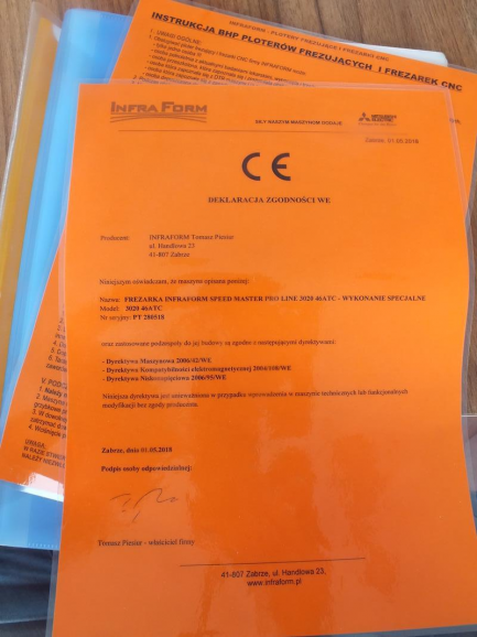 Zdjęcie przedmiotu: CNC MACHINE INFRA FORM SPEED MASTER PRO LINE 3020 46ATC