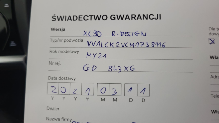 Zdjęcie przedmiotu: Volvo XC90 B5 D AWD R-Design aut Oświadczenie o utracie DR