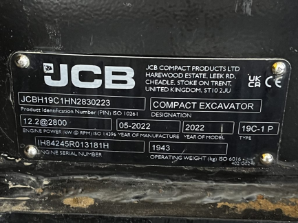 Zdjęcie przedmiotu: JCB 19c-1 crawler mini excavator