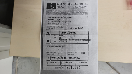 Zdjęcie przedmiotu: Audi A4 Avant 40 TDI mHEV S Line S tronic Oświadczenie o utracie DR