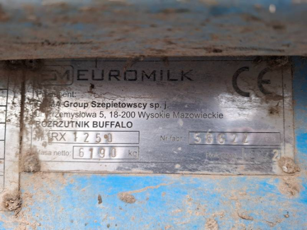 Zdjęcie przedmiotu: Rozrzutnik obornika EUROMILK BUFFALO RX 1250