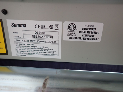 Zdjęcie przedmiotu: Summa D120RL cutting plotter