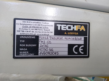 Zdjęcie przedmiotu: Pneumatic press for mounting PMJ-SZ drawers