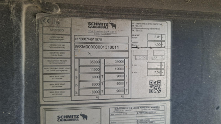 Zdjęcie przedmiotu: SCHMITZ SKI 24 35.0t Oświadczenie o utracie DR