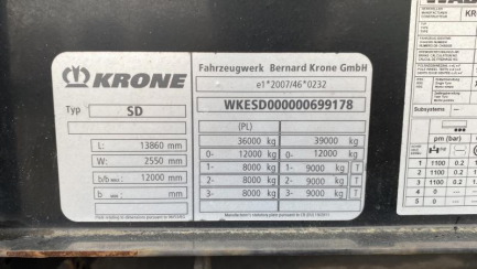 Zdjęcie przedmiotu: KRONE SDP 27 43.0t Dropside