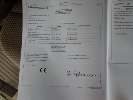 Zdjęcie przedmiotu: JOHN DEERE T660 T600 harvester with HEDER 625R / 625R