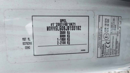 Zdjęcie przedmiotu: OPEL/CARPOL MOVANO E6 3.5t L3H1