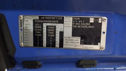 Zdjęcie przedmiotu: SCANIA R450 E6 20.1t Oświadczenie o utracie DR