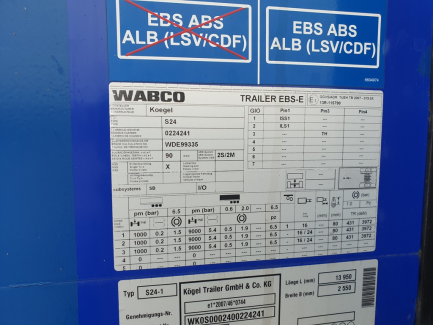 Zdjęcie przedmiotu: KOGEL S24-1 curtain semitrailer