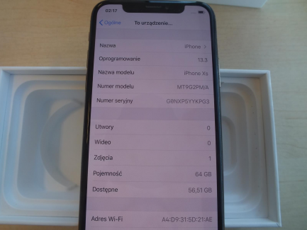 Zdjęcie przedmiotu: Smartphone APPLE iPhone XS A2097 64 GB