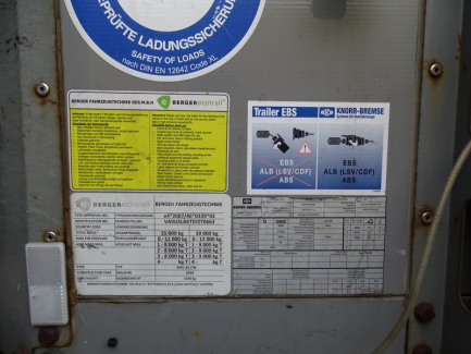 Zdjęcie przedmiotu: Curtain semi-trailer BERGER SAPL 24 - Established fiscal pledge on the Object