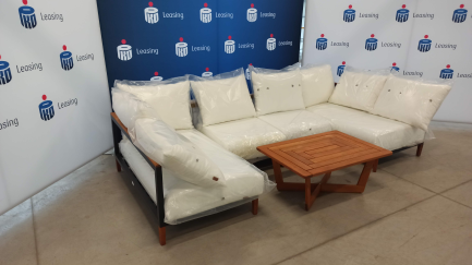 Zdjęcie przedmiotu: Meble ogrodowe WIGO - Kanapa Havana H1000 (70x84x64) - 2szt. + Sofa Havana lewa H1002 (84x144x64) + Sofa Havana prawa H1003 (84x144x64) + St&oacute;ł Havana (70x100x43wys.) drewno Robinii