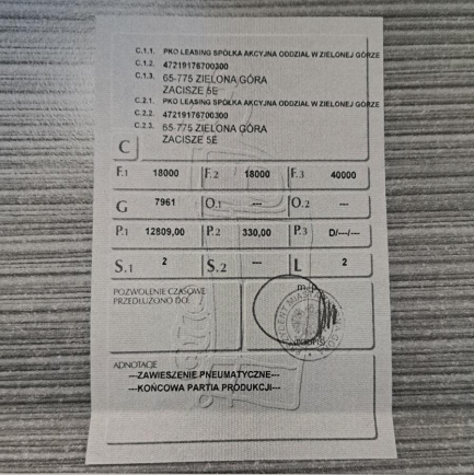 Zdjęcie przedmiotu: Mercedes-Actros 1845 LSnRL E6 18.0t Oświadczenie o utracie DR