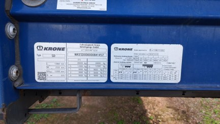 Zdjęcie przedmiotu: KRONE SDP eLG4-CS/13.6 Mega 27 43.0t Oświadczenie o utracie DR