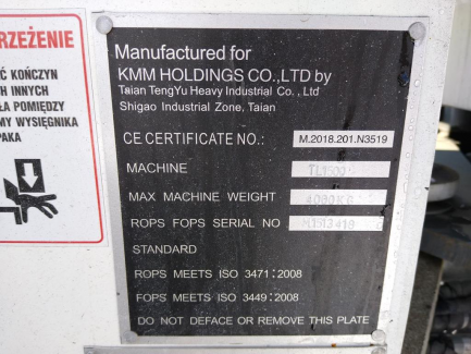 Zdjęcie przedmiotu: TAIAN TL 1500 telehandler