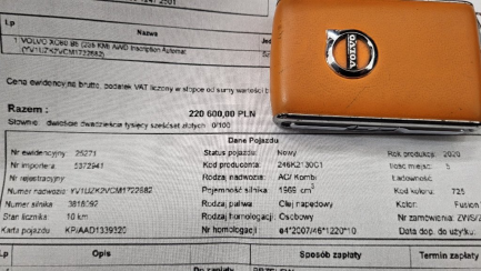 Zdjęcie przedmiotu: Volvo XC60 B5 D AWD Inscription aut Oświadczenie o zagubieniu DR