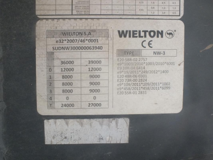 Zdjęcie przedmiotu: WIELTON NW 3 semi-trailer