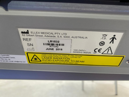 Zdjęcie przedmiotu: Medical laser for 2RT ELLEX MEDICAL PTY therapy. 2RT LR1532