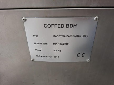 Zdjęcie przedmiotu: Пакувальна машина COFFED BDH K50