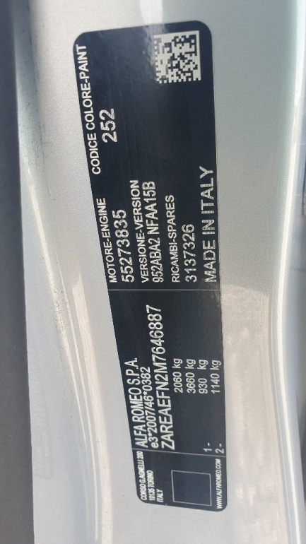 Zdjęcie przedmiotu: ALFA ROMEO GIULIA 2.0 Turbo Business aut