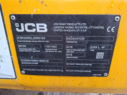 Zdjęcie przedmiotu: Гусеничний екскаватор JCB 220X + валкова головка GREENTEC UFKES FC 370 для обрізки дерев та кущів
