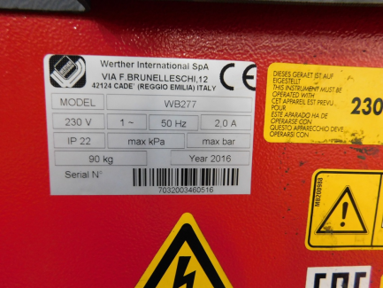 Zdjęcie przedmiotu: Werther International SpA WB277 wheel balancer