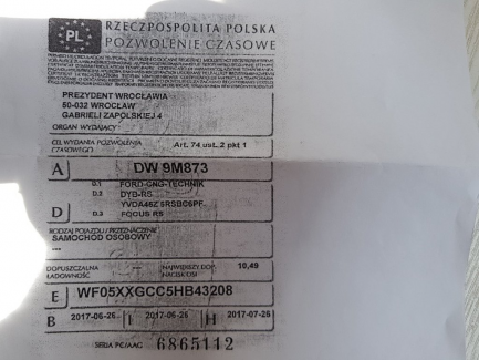 Zdjęcie przedmiotu: Ford Focus RS