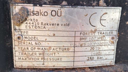Zdjęcie przedmiotu: Лісовий трелювальний причіп Lisako OÜ 10T2PRO