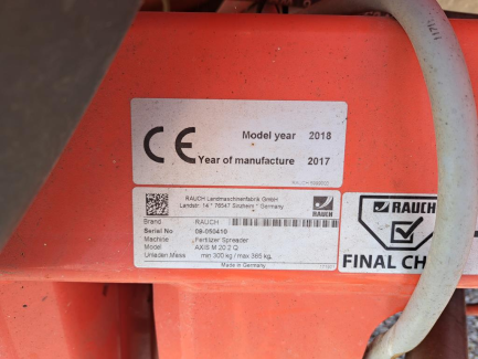 Zdjęcie przedmiotu: RAUCH AXIS M 20.2 Q 2-disc fertilizer spreader