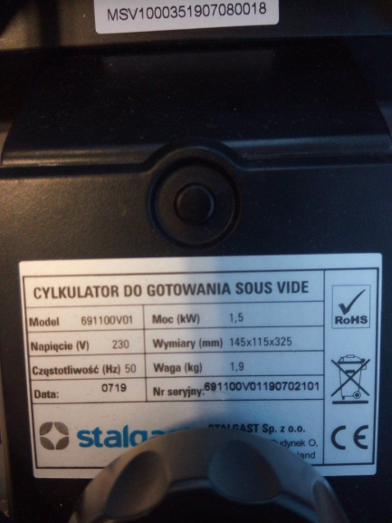 Zdjęcie przedmiotu: STALGAST Sous-vide 1.5kW cooking circulator