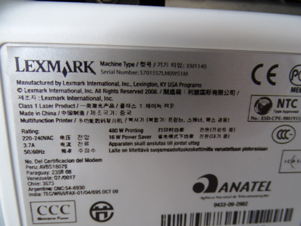 Zdjęcie przedmiotu: LEXMARK XM1140 laser printer