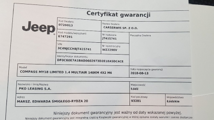 Zdjęcie przedmiotu: Jeep Compass