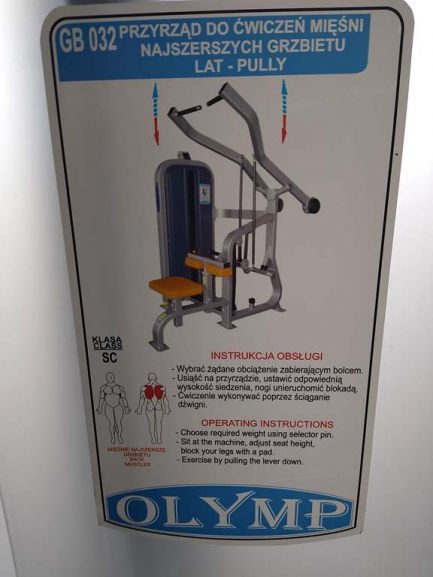 Zdjęcie przedmiotu: Equipment for exercising the lats muscles of the lat-pully Olimp & Olymp GB 032