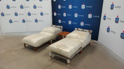 Zdjęcie przedmiotu: WIGO garden furniture - Pouf Havana H01000 (70x84x43) RAL7021 - 2 pcs. + Table 50 Havana (50x50x43) + Sofa Havana H1000 (70x84x64) RAL7021 - 2 pcs.