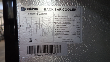 Zdjęcie przedmiotu: Undercounter bar refrigerator for cookPRO BB-130 1-door bottles