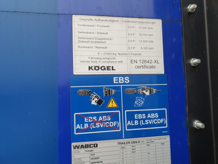 Zdjęcie przedmiotu: KOGEL S24-1 curtain semitrailer