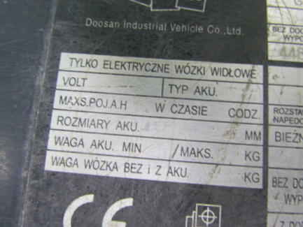 Zdjęcie przedmiotu: W&oacute;zek widłowy Doosan G30G LP