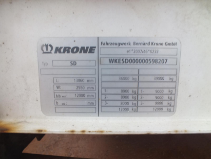 Zdjęcie przedmiotu: KRONE SD Curtain trailer