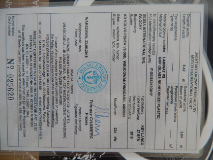 Zdjęcie przedmiotu: Jacht motorowy KEY LARGO 27 EFB