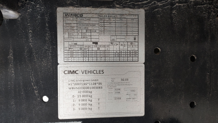 Zdjęcie przedmiotu: CIMC VEHICLES SG03 Skrzyniowa